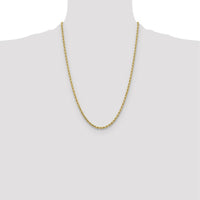 10K Yellow Gold 24" Diamond-Cut Rope Chain - 3.25mm Width