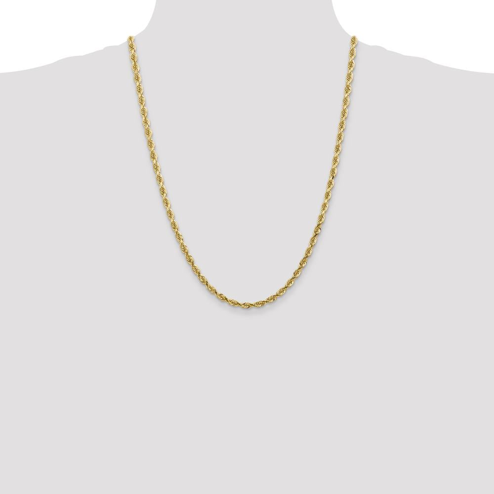 10K Yellow Gold 24" Diamond-Cut Rope Chain - 4.5mm Width