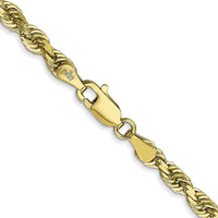 10K Yellow Gold 24" Diamond-Cut Rope Chain - 4mm Width