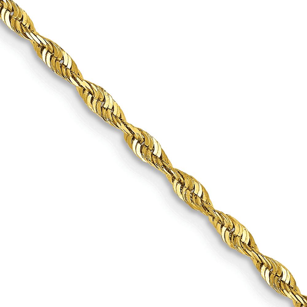 10K Yellow Gold 24" Diamond-Cut Rope Chain Necklace - 2mm Width