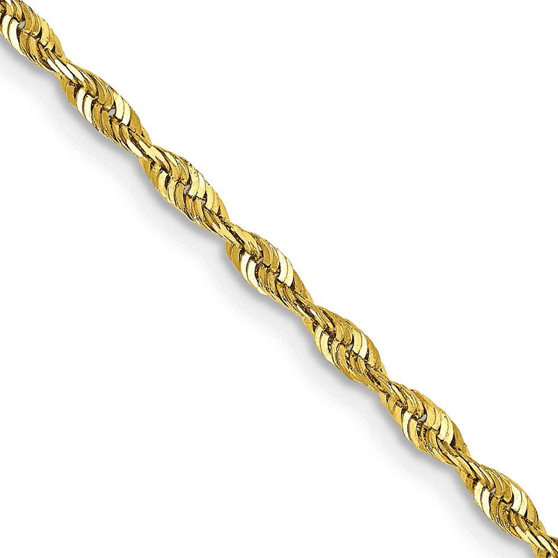 10K Yellow Gold 24" Diamond-Cut Rope Chain Necklace - 2mm Width
