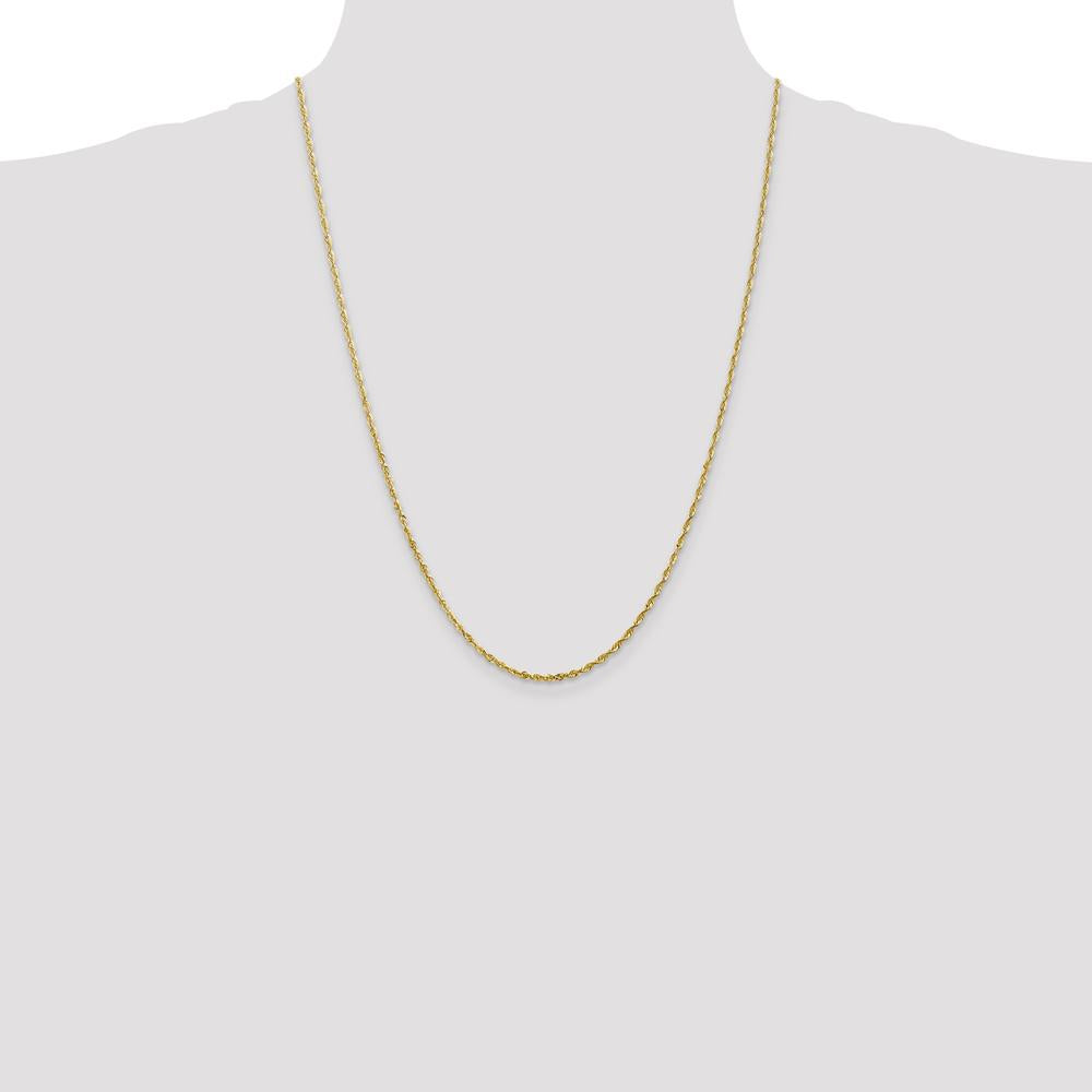 10K Yellow Gold 24" Diamond-Cut Rope Chain Necklace - 2mm Width