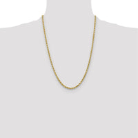 10K Yellow Gold 24" Diamond-cut Rope Chain Necklace - 3.75mm Width