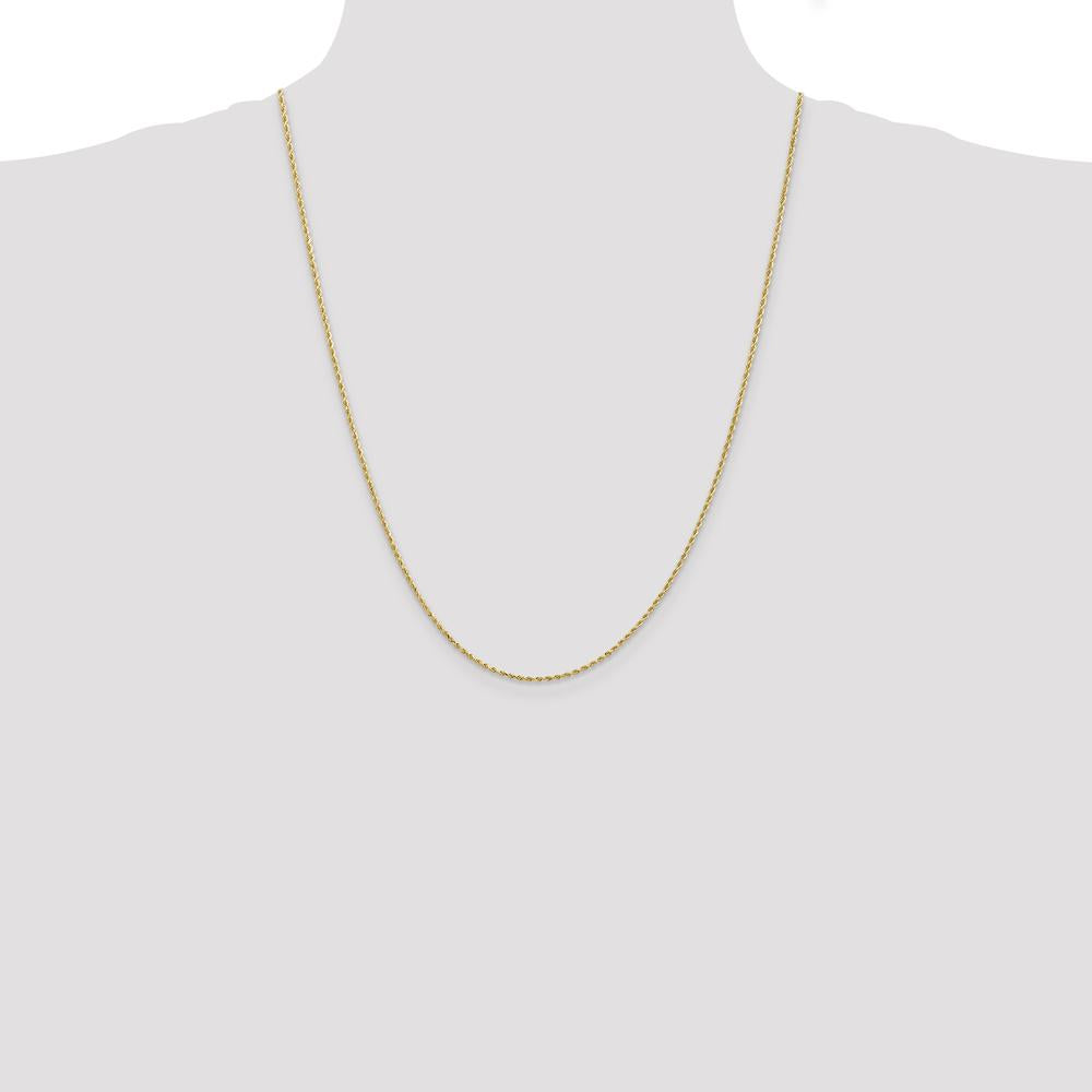 10K Yellow Gold 24" Diamond-Cut Rope Necklace - 1.5mm Width