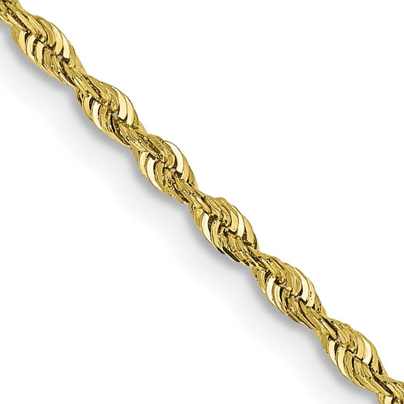 10K Yellow Gold 24" Diamond-Cut Rope Necklace - 1.85mm Width