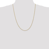 10K Yellow Gold 24" Diamond-Cut Rope Necklace - 1.85mm Width