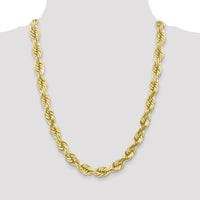 10K Yellow Gold 24" Diamond-Cut Rope Necklace - 10mm Width