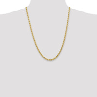 10K Yellow Gold 24" Diamond-Cut Rope Necklace - 4.5mm Width