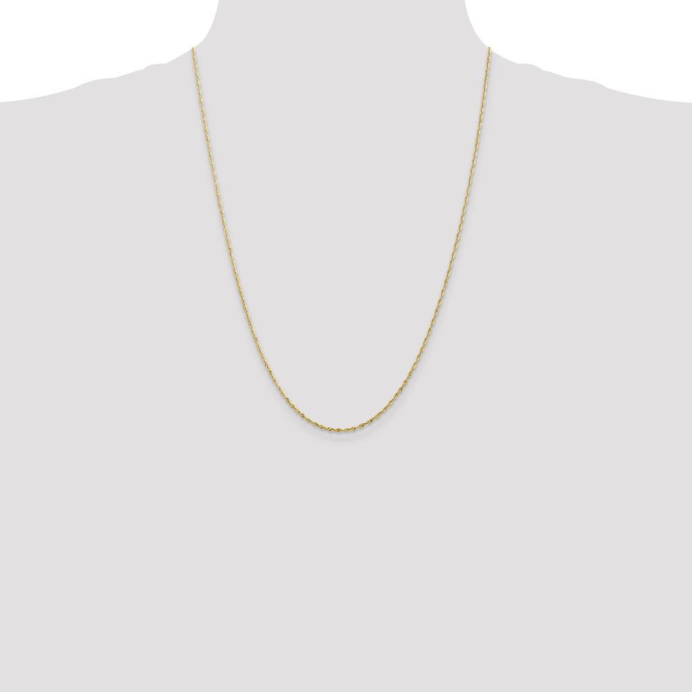 10K Yellow Gold 24" Extra-Light Diamond-Cut Rope Chain - 1.5mm Width