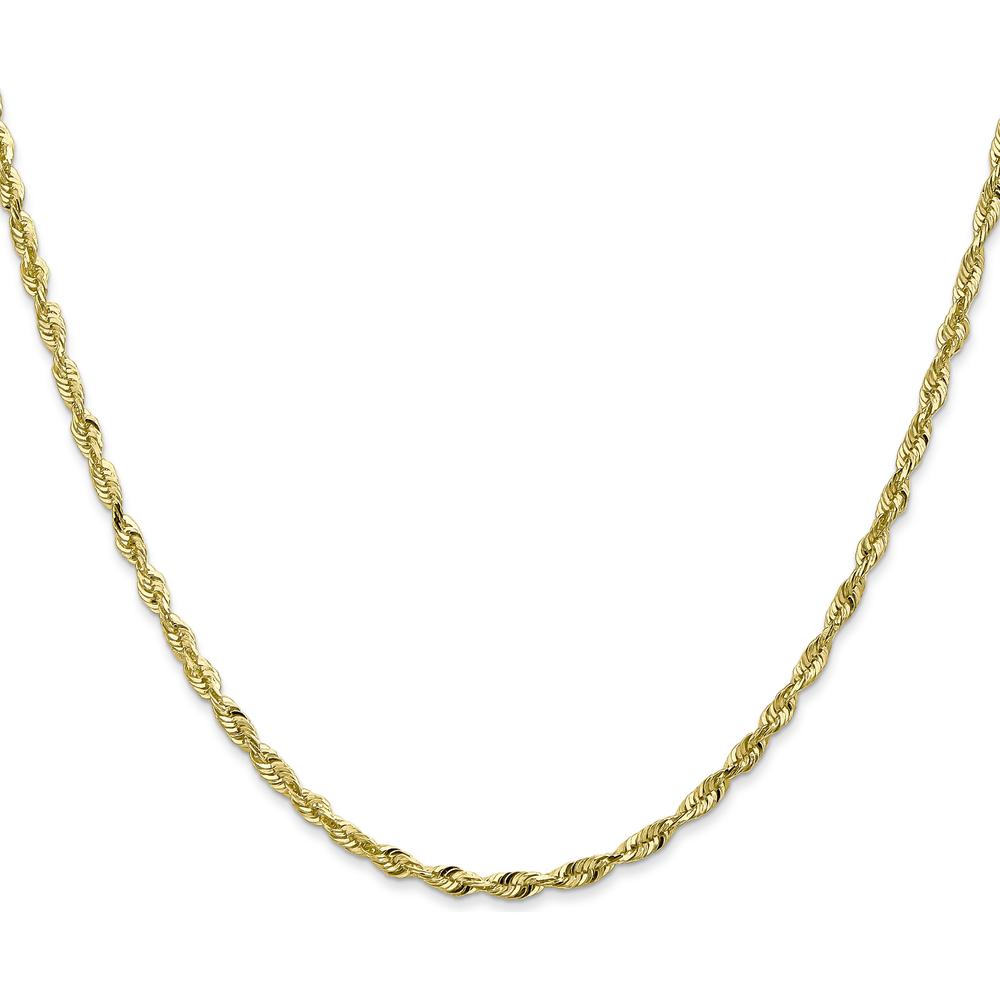 10K Yellow Gold 24" Extra-Light Diamond-Cut Rope Chain - 2.50mm Width
