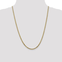 10K Yellow Gold 24" Flat Beveled Curb Chain Necklace - 2.9mm Width