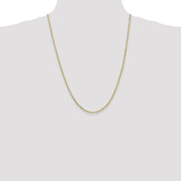 10K Yellow Gold 24" Flat Figaro Chain Necklace - 2.2mm Width