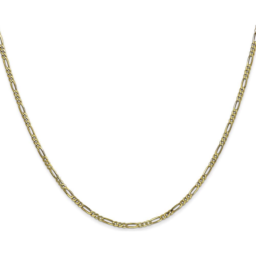 10K Yellow Gold 24" Flat Figaro Chain with Lobster Clasp