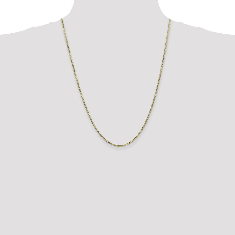 10K Yellow Gold 24" Flat Figaro Chain with Lobster Clasp