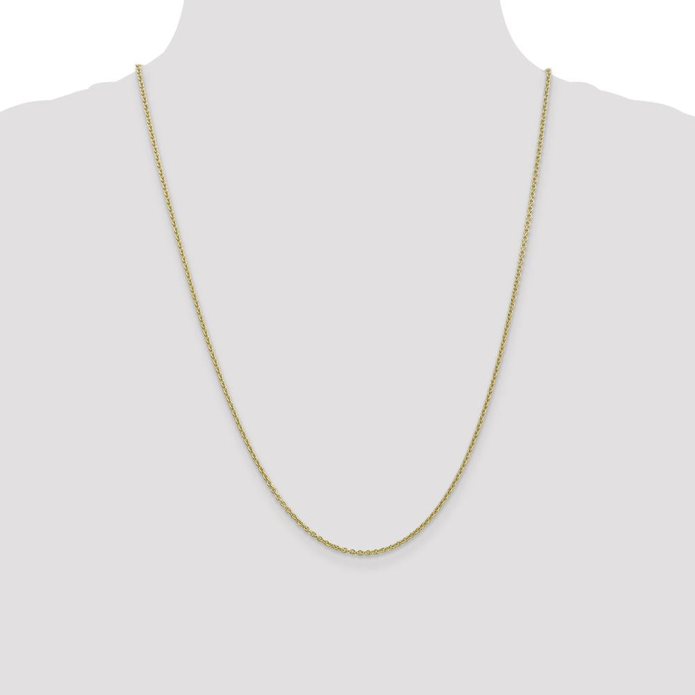 10K Yellow Gold 24" Forzantine Cable Chain - 1.8mm Width with Lobster Clasp