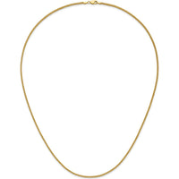 10K Yellow Gold 24" Franco Chain Necklace - 1.5mm Width