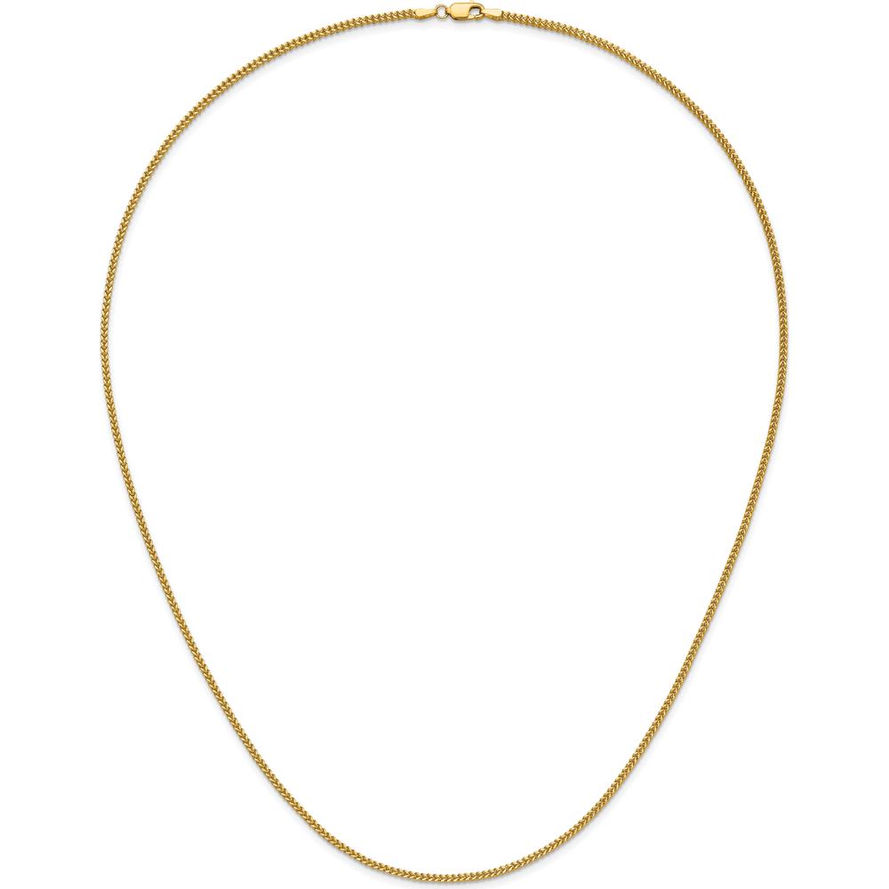 10K Yellow Gold 24" Franco Chain Necklace - 1.5mm Width