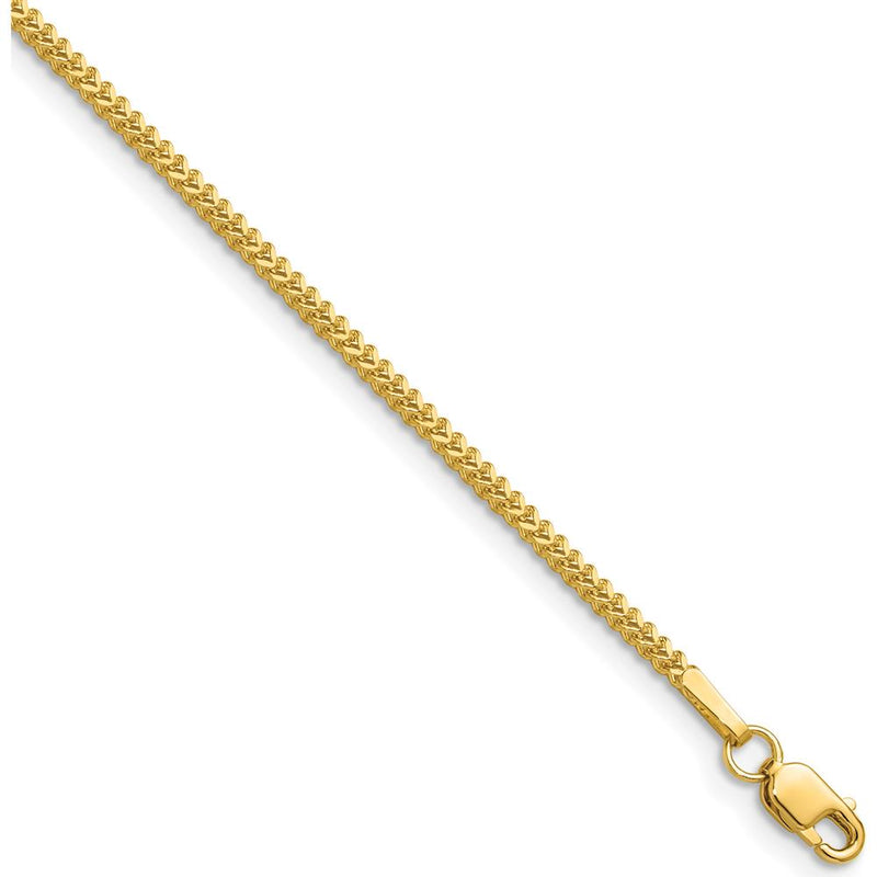 10K Yellow Gold 24" Franco Chain Necklace - Polished 1.3mm Width