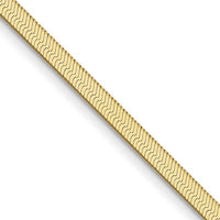 10K Yellow Gold 24" Herringbone Chain Necklace - 2.5mm Width