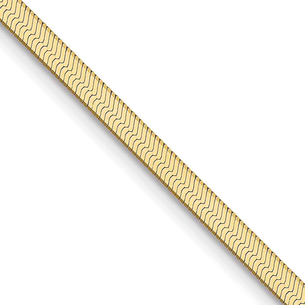 10K Yellow Gold 24" Herringbone Chain Necklace - 2.5mm Width