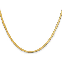 10K Yellow Gold 24" Herringbone Chain Necklace - 2.5mm Width