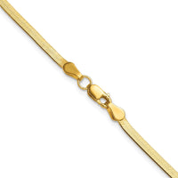10K Yellow Gold 24" Herringbone Chain Necklace - 2.5mm Width