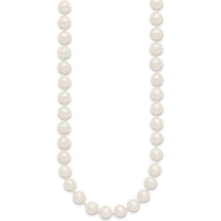 10K Yellow Gold 24" Necklace with 7-8mm White Freshwater Cultured Pearls