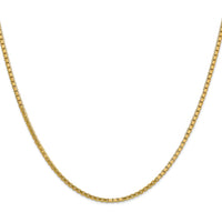 10K Yellow Gold 24" Polished Box Chain Necklace - 1.9mm Width