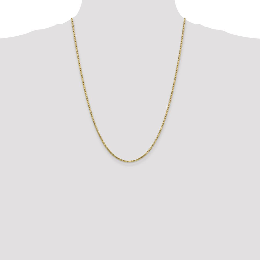 10K Yellow Gold 24" Polished Box Chain Necklace - 1.9mm Width