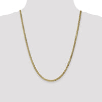 10K Yellow Gold 24" Polished Flat Beveled Curb Chain - 3.9mm Width