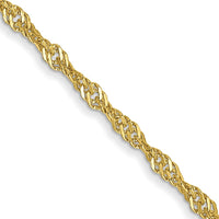 10K Yellow Gold 24" Polished Singapore Chain Necklace - 1.4mm Width