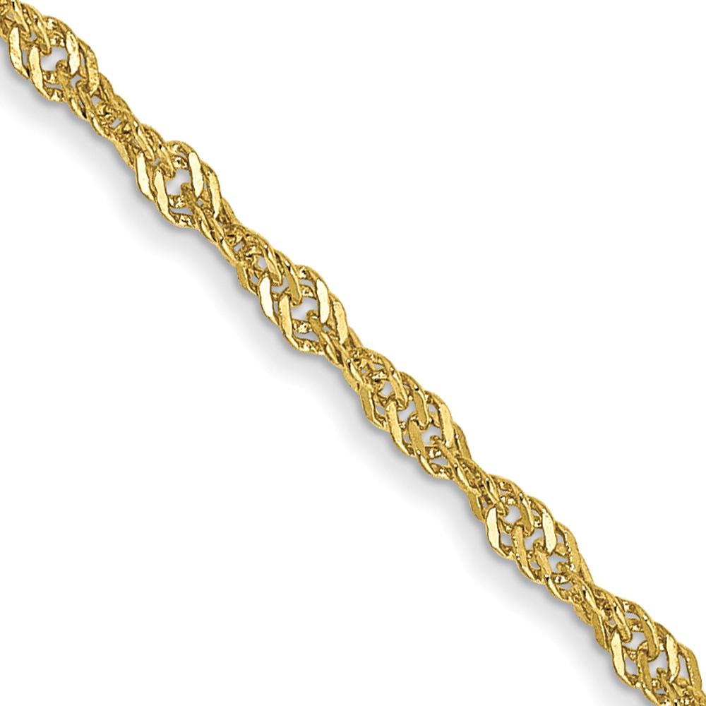 10K Yellow Gold 24" Polished Singapore Chain Necklace - 1.4mm Width