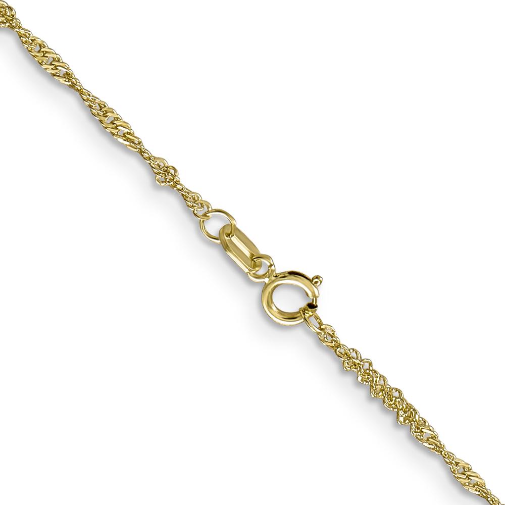 10K Yellow Gold 24" Polished Singapore Chain Necklace - 1.4mm Width