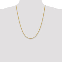10K Yellow Gold 24" Regular Rope Chain Necklace - 2.75mm Width