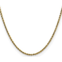 10K Yellow Gold 24" Semi-Solid Diamond-Cut Rope Chain - 2.25mm Width