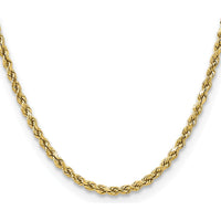 10K Yellow Gold 24" Semi-Solid Diamond-Cut Rope Chain - 3.5mm Width