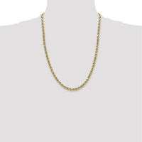 10K Yellow Gold 24" Semi-Solid Diamond-Cut Rope Chain - 3.5mm Width
