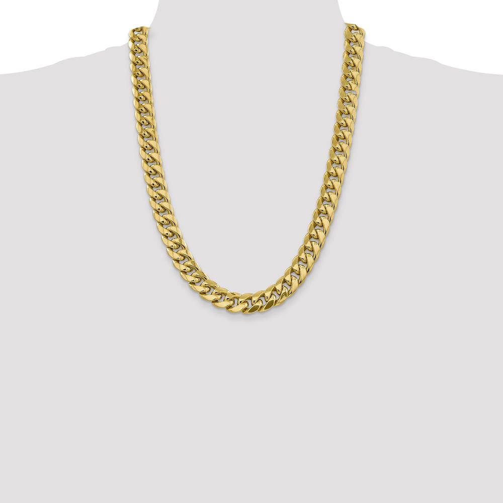 10K Yellow Gold 24" Semi-Solid Miami Cuban Chain - 13.2mm Wide