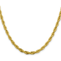 10K Yellow Gold 24" Semi-Solid Rope Chain - 4.75mm Width