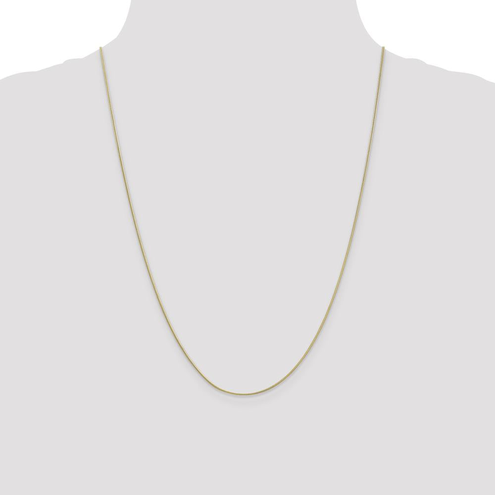 10K Yellow Gold 24" Snake Chain Necklace - 0.9mm Width
