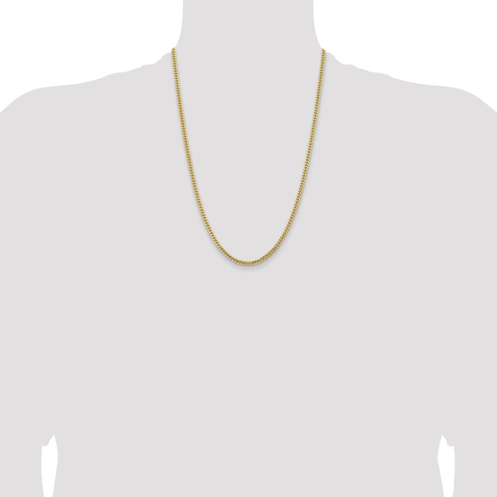 10K Yellow Gold 24" Solid Miami Cuban Chain - 3.5mm Width