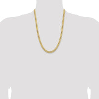 10K Yellow Gold 24" Solid Miami Cuban Chain - 6.75mm Width