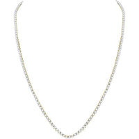 10K Yellow Gold 24" Tennis Chain Necklace with Prong-Set Round Diamonds - 11.06 Carat Total Diamond Weight