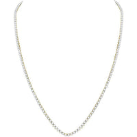 10K Yellow Gold 24" Tennis Chain Necklace with Prong-Set Round Diamonds - 11.06 Carat Total Diamond Weight