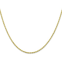 10K Yellow Gold 26" 1.5mm Diamond-Cut Rope Chain with Lobster Clasp