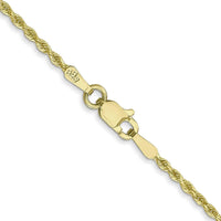 10K Yellow Gold 26" 1.5mm Diamond-Cut Rope Chain with Lobster Clasp