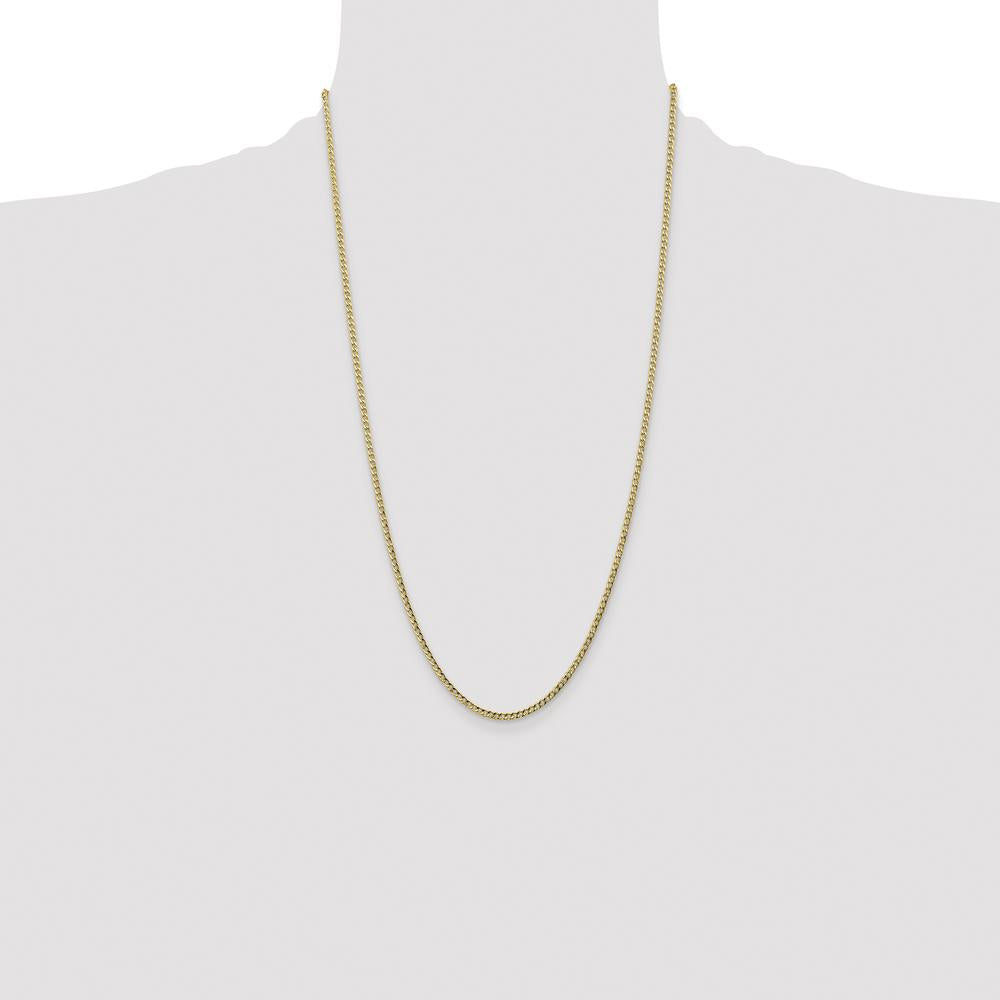 10K Yellow Gold 26" 2.5mm Polished Curb Link Chain Necklace