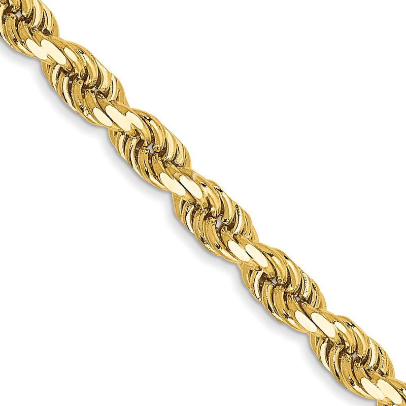 10K Yellow Gold 26" 3.5mm Diamond-Cut Rope Chain