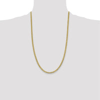 10K Yellow Gold 26" 3.7mm Lightweight Flat Cuban Chain with Lobster Clasp