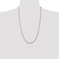 10K Yellow Gold 26" 3mm Open Concave Curb Chain Necklace